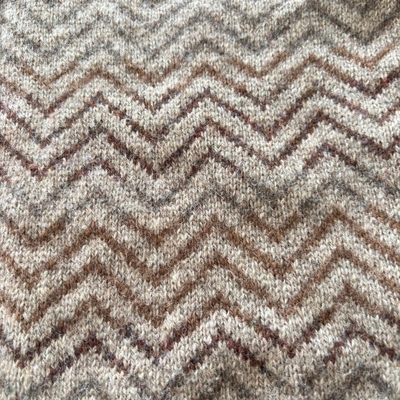 VTG Robert Bruce Sweater Vest Herringbone Mens Medium Tan Brown Gray Made In USA - Picture 3 of 13